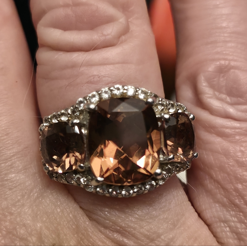 Hold For HH! 3 Color Change GenuineAlexite And Topaz Designer Ring - Picture 4 of 14